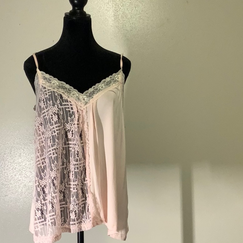 Pol Elegant Pink Lace Trim Chemise